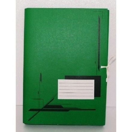 Папка для бумаг с завязками, 220г/м2, картон немелованный, зеленая, Картонпак