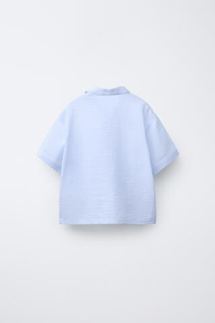 ZARA РУБАШКА В ПОЛОСКУ, СИНИЙ