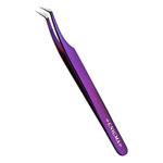 Пинцет L Enigma (Purple mettalic, фиолетовый) с ручной заточкой extra-sharp
