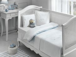 Детское постельное белье HAPPY BEBE голубой сатин делюкс TIVOLYO HOME Турция