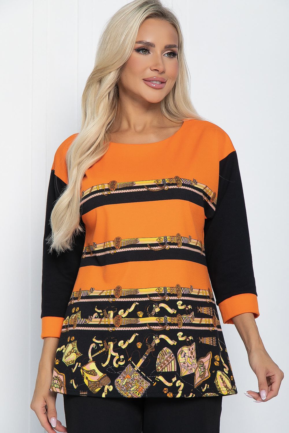 Джемпер Ламия (оранжево-черный) Б11331 LT Collection