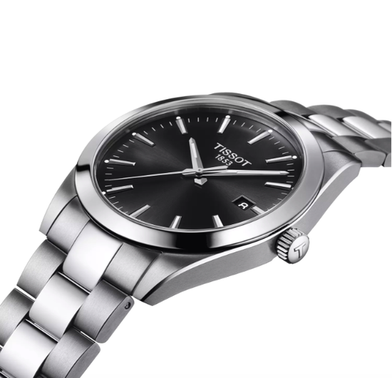 Tissot T127.410.11.051.00 мужские часы на браслете Gentleman с боку