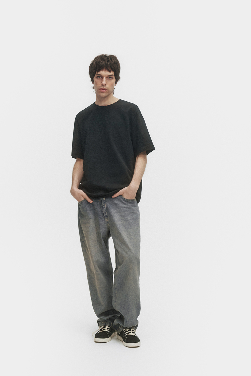 Джинсы широкие мужские Men Jeans Wide Dirty blue