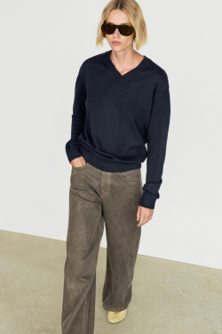 Massimo Dutti Свитер из 100% кашемира, глубокий синий