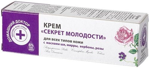 Домашний доктор Крем для лица "Секрет молодости" для всех типов кожи, 30 мл (29274)