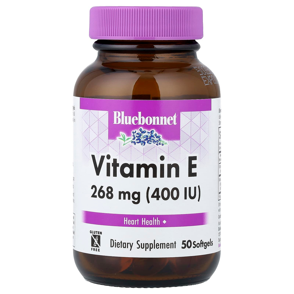 Bluebonnet Nutrition, витамин E, 268 мг (400 МЕ), 50 мягких таблеток