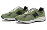 JJJJound x New Balance NB 990 V3 retro joint-branded fabric artificial leather pigskin non-slip wear-resistant wrapping lightweight low-cut casual running shoes for men and women with the same grass green