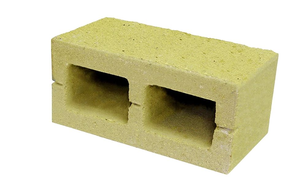 Блок колотый 1-сторонний 390х190х188 мм желтый