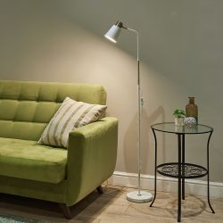 UML-T700 E27 WHITE Торшер напольный под лампу Е27. 40W. с регулировкой наклона. Механический выключатель. Белый. ТМ Uniel