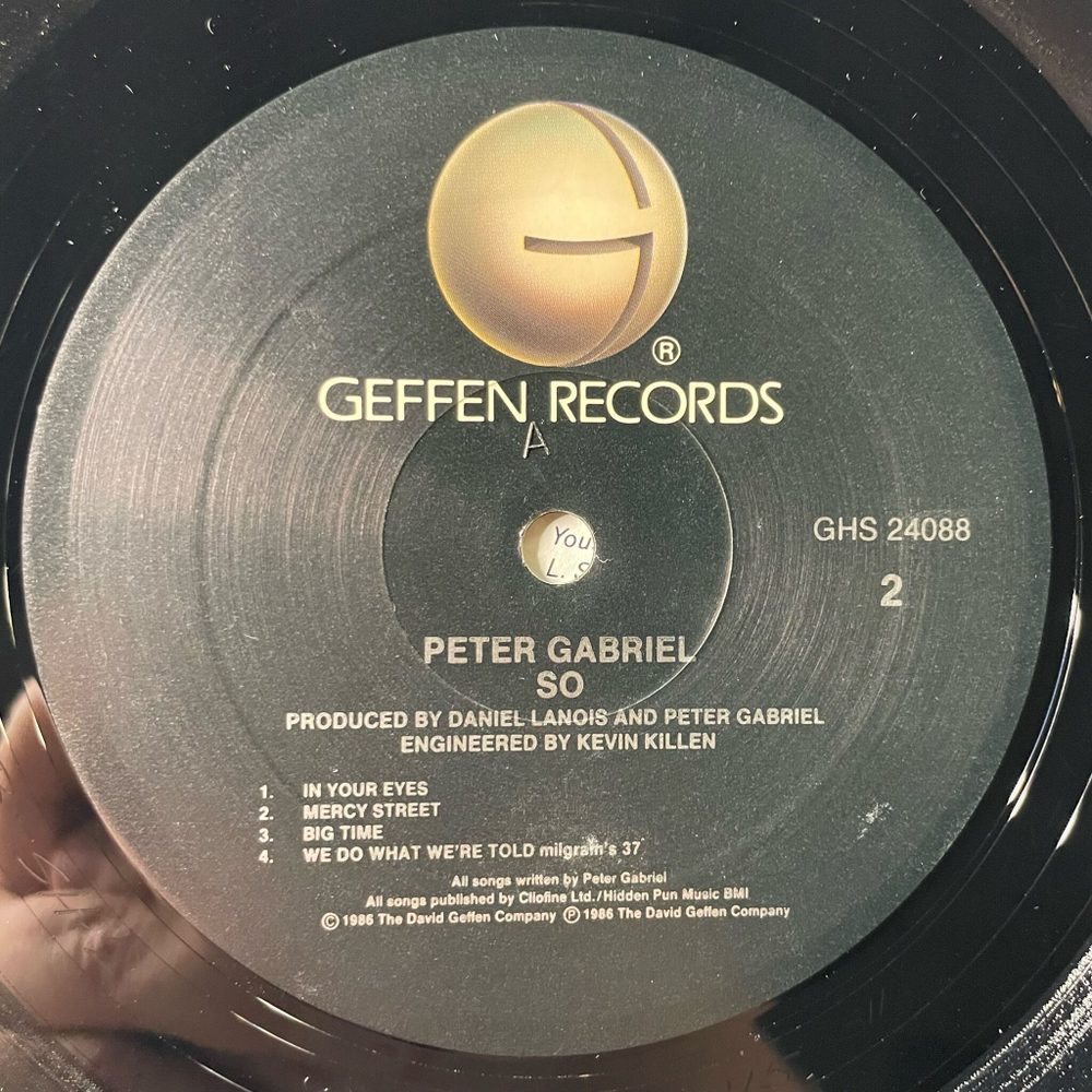 Винтажная виниловая пластинка LP Peter Gabriel So (USA 1986)