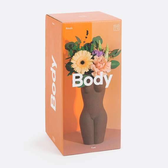 Ваза для цветов body, black, 23 см