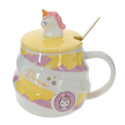 GAEM Кружка с крышкой и ложкой, 400 мл, L13 W10 H13 см