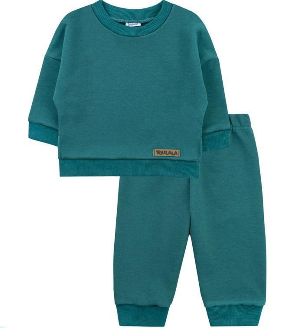 Костюм для мальчиков футер 3х нитка петля 8438300118 р.110-116 изумрудный (Юлла)