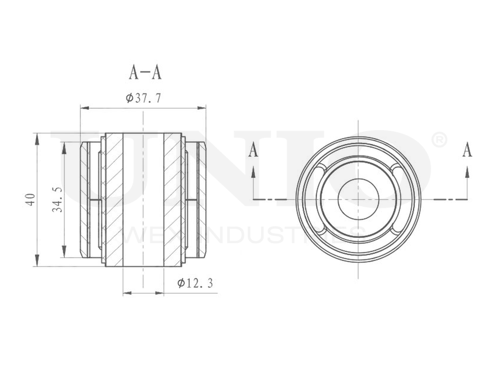 Сайлентблок внешний задней поперечной тяги UNIO RMP-20329