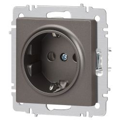 Розетка Intro Accent 6-202-09 2P+E Schuko 16А-250В IP20 СУ AL/CU титан