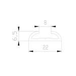 СТАНДАРТ Направляющая распашных дверей (5,40 м) шампань матовая (AL) (AS0044) Aristo