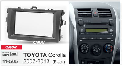 Toyota Corolla, 2007-2013, 2DIN, Черный (Carav 11-505)