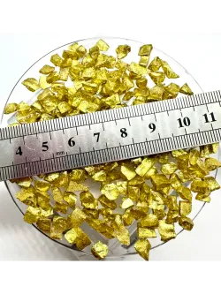 СТЕКЛЯННАЯ КРОШКА БЛЕСТЯЩАЯ ЗОЛОТИСТО-ЖЕЛТАЯ