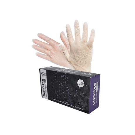 Перчатка винил L неопудр AVIORA 100 шт/10