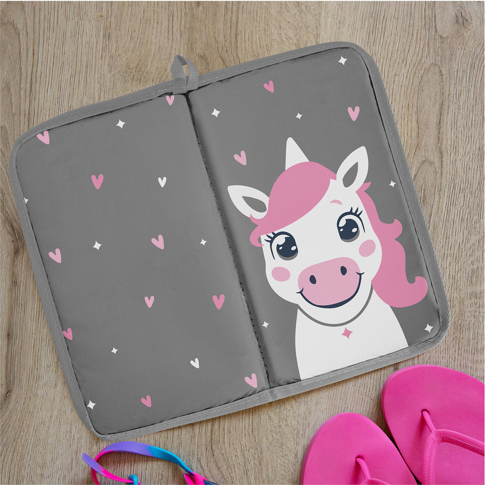 Коврик в садик 30х36 см, Единорожек (серый)