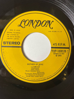 Винтажная виниловая пластинка LP Neil Reid Mother Of Mine (Japan 1972) 7 дюймов