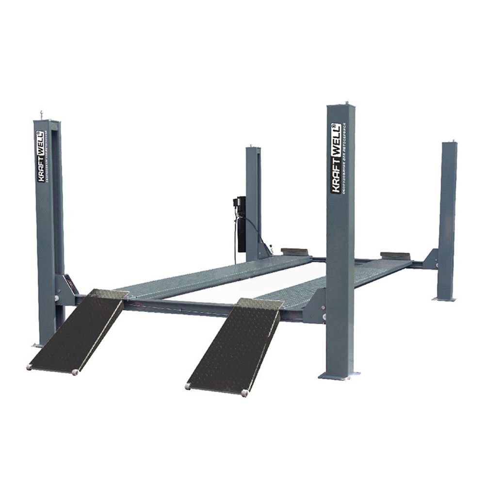KraftWell (KRW5.5) Подъемник четырехстоечный г/п 5500 кг платформы гладкие