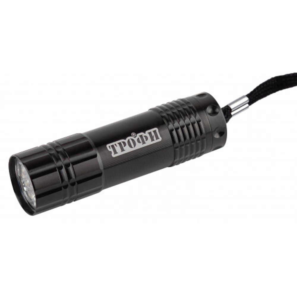 Светодиодный фонарь Трофи TM9-box12 ручной на батарейках промо-бокс 12шт алюминиевый