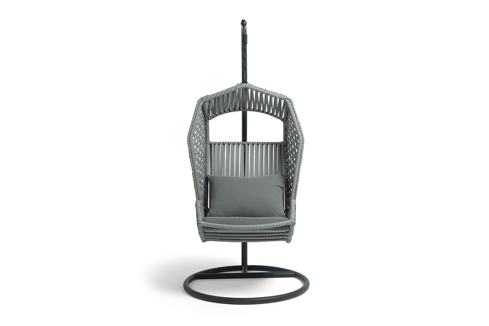 "Капри" подвесное кресло из искусственного ротанга, цвет серый