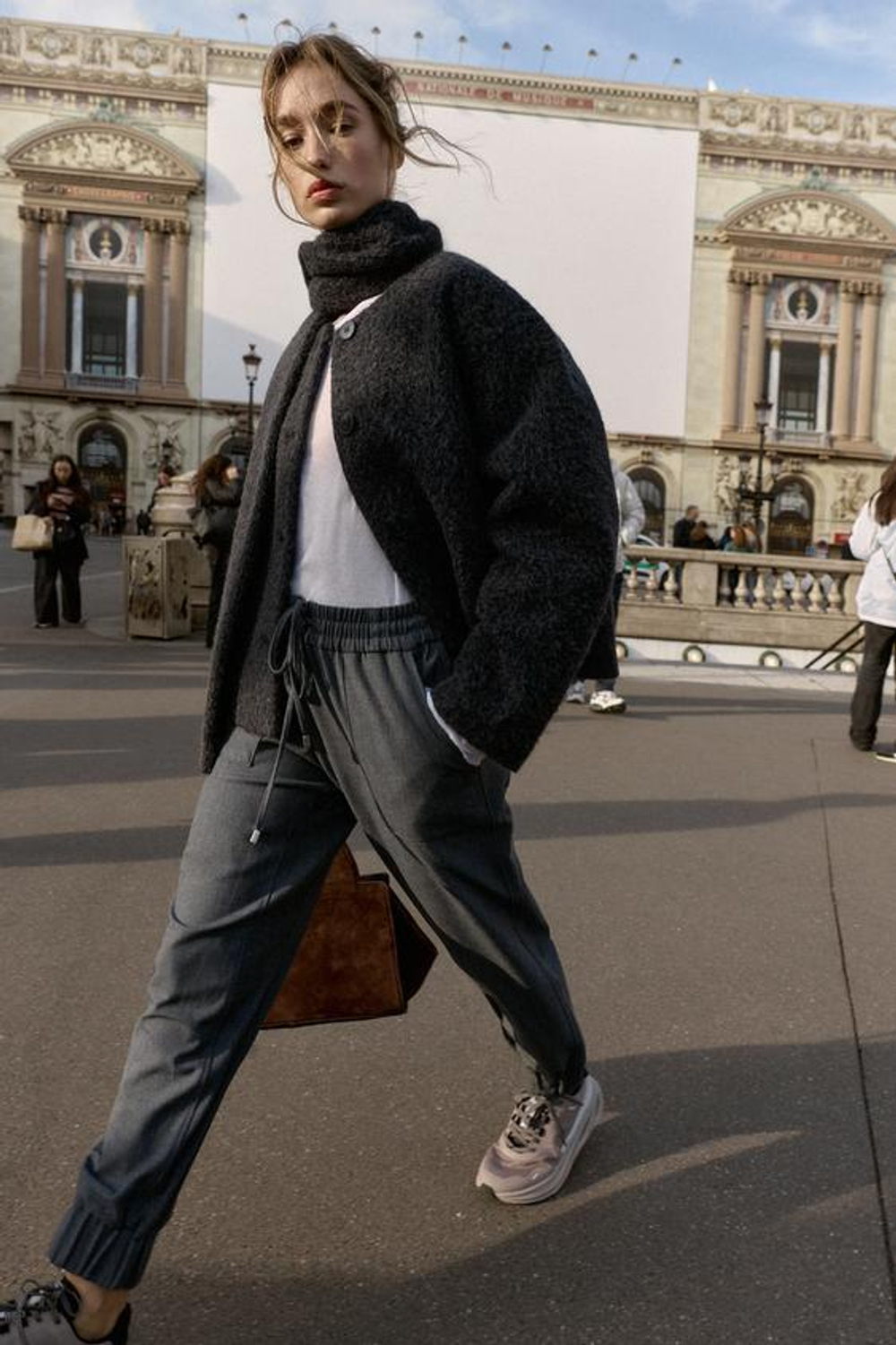 ZARA БРЮКИ С МАНЖЕТАМИ, МЯГКИЙ СЕРЫЙ