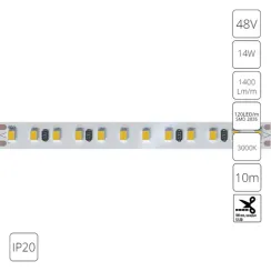 Светодиодная лента 48V 14,4W/m 3000К 10м IP20 Arte Lamp TAPE A4812010-07-3K