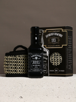 Подарочный набор «Лучшему мужчине», гель для душа во флаконе виски, чёрный и мочалка лента, Чистое счастье