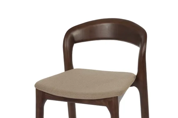 Полубарный стул Esse 65 см, темно-коричневый, бежево-серая водоотталкивающая обивка