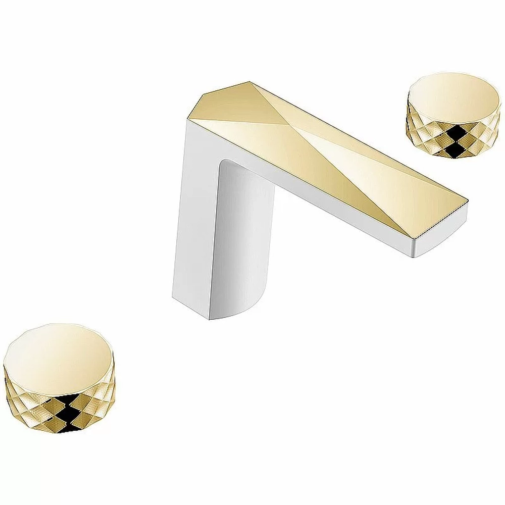 Смеситель для раковины Boheme Venturo 150-WG-DIAMOND белый/золото
