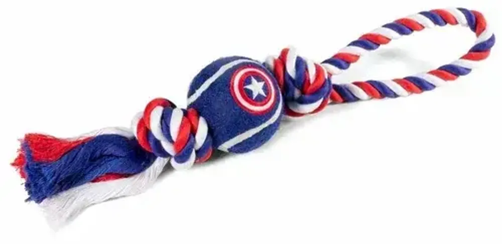Игрушка для собак Disney, серия Marvel Капитан Америка &quot;Веревка и мяч&quot;, d 70/350 мм