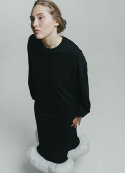 Платье Women Thumbelina Dress with Long Sleeves Middle, Black and White