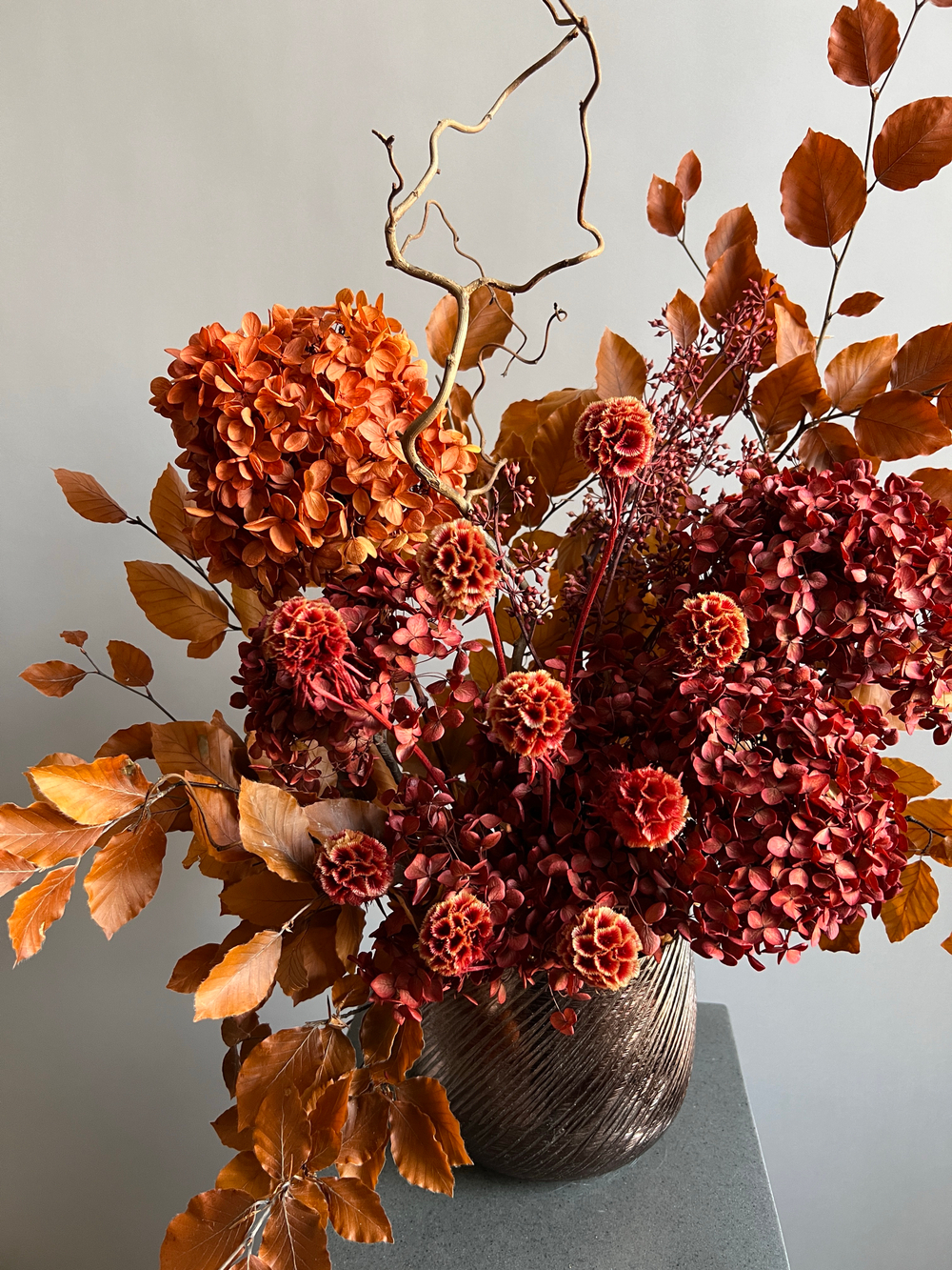 Композиция в кашпо Леукадендрон