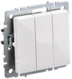 BRITE Выключатель 3-клавишный 10А ВС10-3-0-БрБ белый IEK