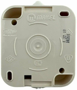Выключатель 2-кл. открытой установки 10А IP44 п/герм. кремовый Makel 18201