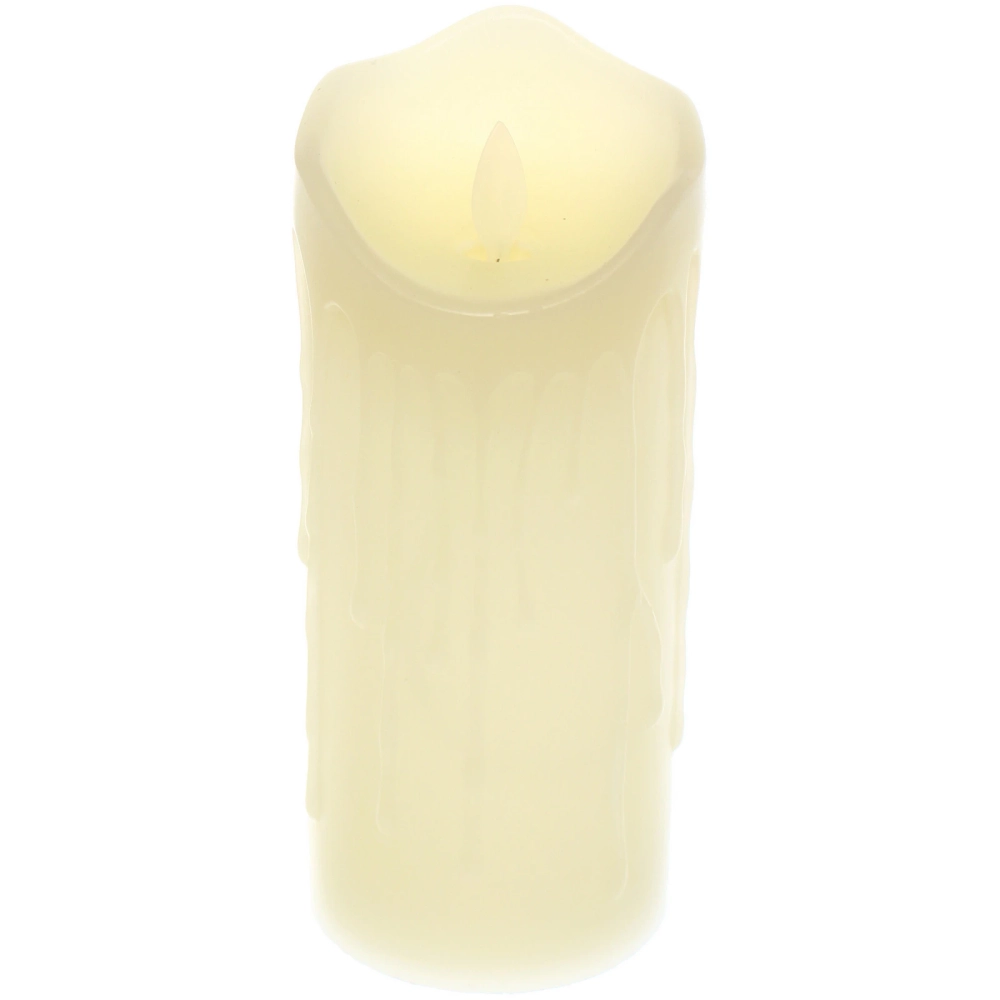 Сувенир с подсветкой «Свеча восковая - Небесная» 7,5*17,5 см - облита воском (работает от батареек 3 ААА)