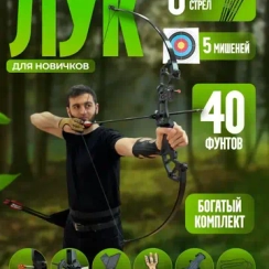 Лук для стрельбы, спортивный, взрослый, со стрелами, классический, для охоты