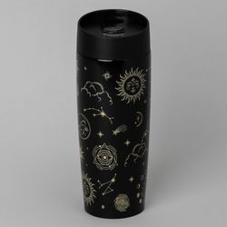 ТЕРМОКРУЖКА AGNESS "SUPERNOVA BLACK" 360МЛ, КОЛБА НЕРЖ.СТАЛЬ 18/10