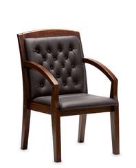 Кресло для посетителей Zurich D коричневая кожа