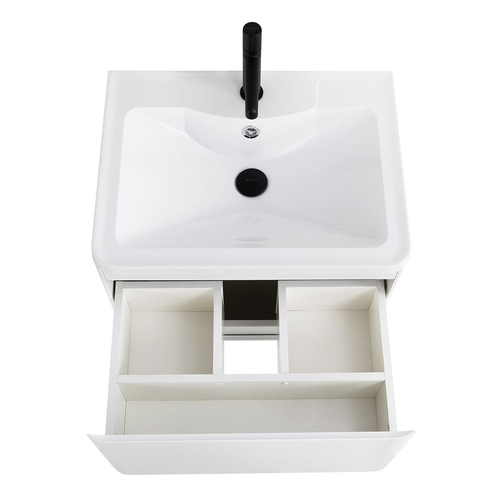 Тумба напольная с раковиной BelBagno ALBANO-600-2C-PIA-BL Bianco Lucido, раковина BB600/455-LV-MR-ALR