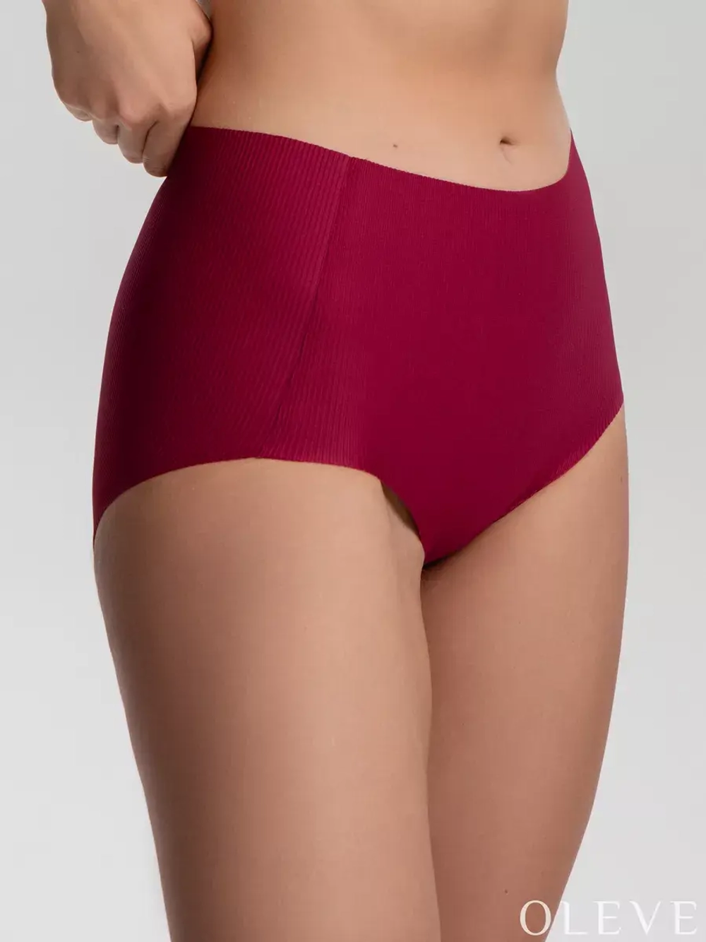 Бесшовные трусы в рубчик Plus size