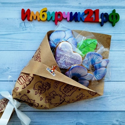 Имбирные пряники цветы