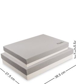 WF-04-C Набор коробок из 2шт «Прямоугольник» цв.бел./сер.