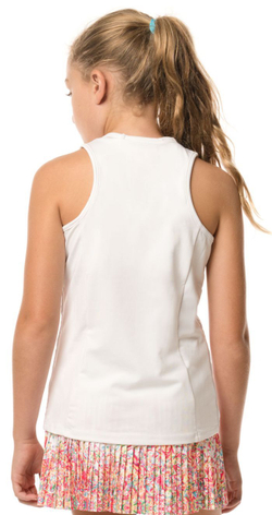 Футболка для девочки теннисная Lucky in Love Core V-Neck Cutout Tank Girls - white