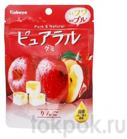Мармелад со вкусом яблока Kabaya Pureral, 45 гр