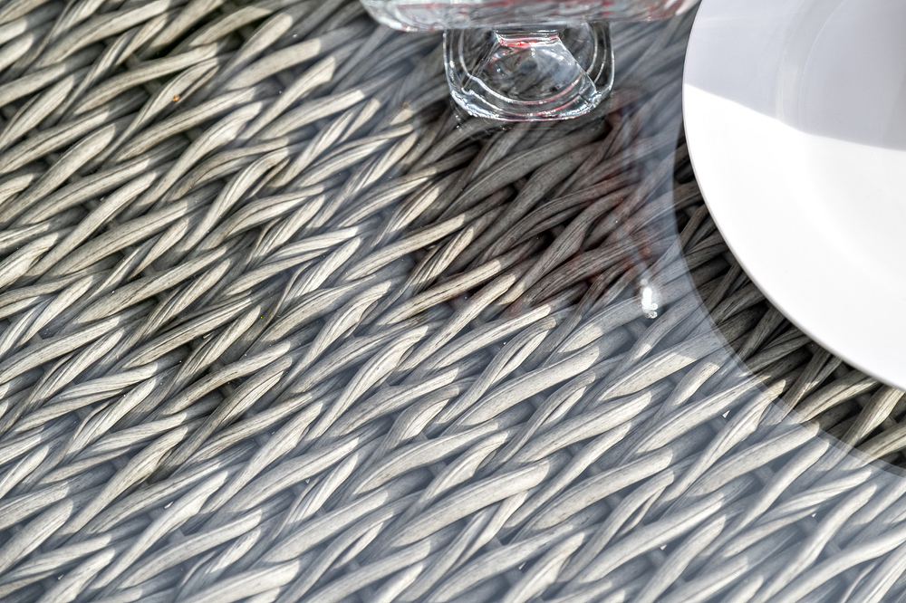 "Капучино" лаунж-зона из искусственного ротанга (гиацинт), цвет серый