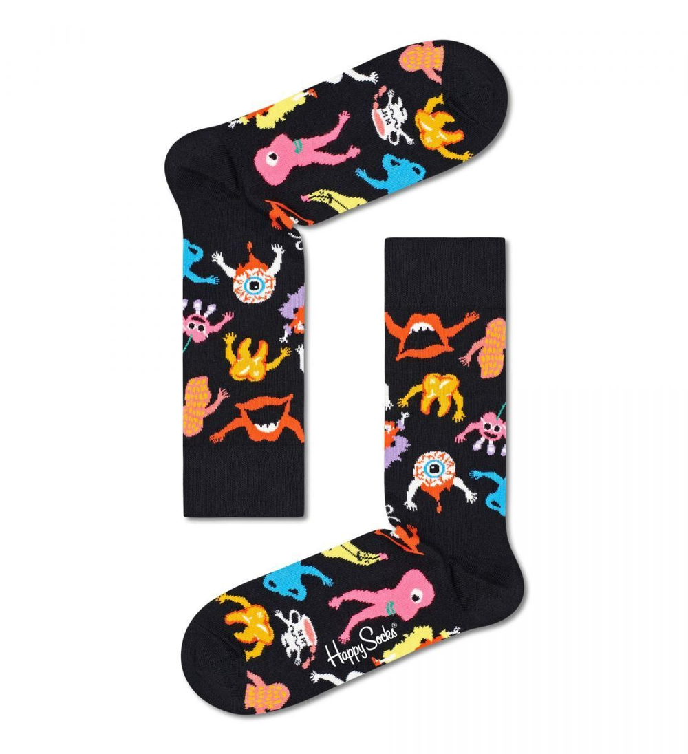 Носки унисекс Halloween Sock с чудовищами (Размер: 25) (Цвет: черный)
